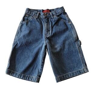 Arizona Boys Denim Cargo Shorts Size 10 Slim Medium Wash Y2K Skater